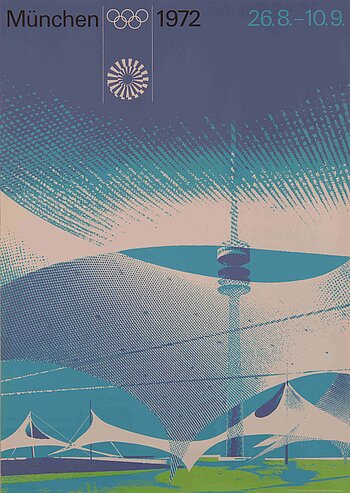 Offizielles Plakat zu den Olympischen Spielen in München 1972 von Otl Aicher, 1972

