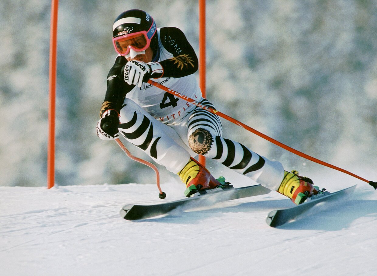 Markus Wasmeier beim Super-G während der XVII. Olympischen Winterspielen 1994 in Lillehammer, Kvitfjell, 17.02.1994