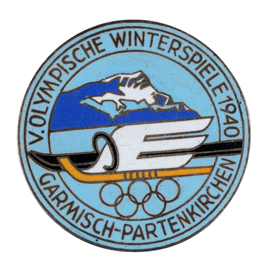 Besucherabzeichen der abgesagten V. Olympischen Winterspiele 1940 in Garmisch-Partenkirchen
Bayern, 1939/40
Haus der Bayerischen Geschichte/ Markt Garmisch-Partenkirchen
