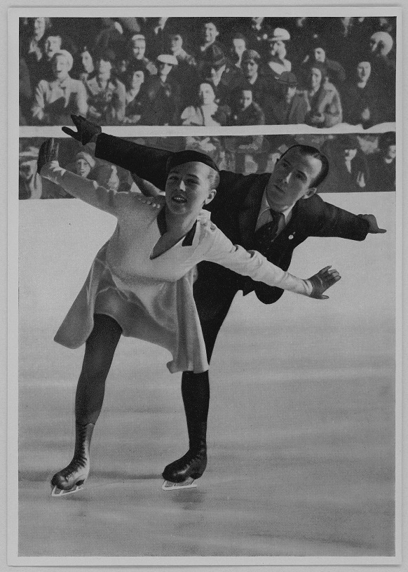 Die Goldmedaillengewinner im olympischen Paarlauf in Garmisch-Partenkirchen 1936, Maxi Herber und Ernst Baier, Garmisch-Partenkirchen 1936